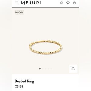 Mejuri beaded ring 14k solid gold size 7